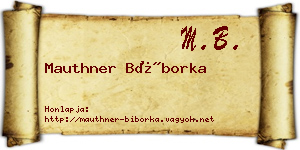 Mauthner Bíborka névjegykártya